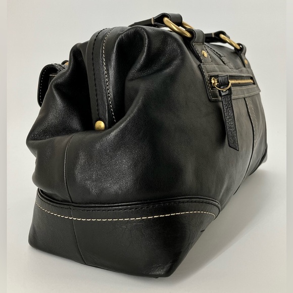 COACH Black #3569 Braided Leather Satchel Bag - Picture 5 of 16